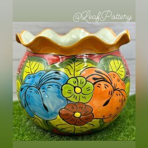 Venus Talavera  Handmade Multi Colored Ceramic Planter Pot